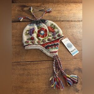 NWT Newari Multicolor Knit Women's Hat with Tassels